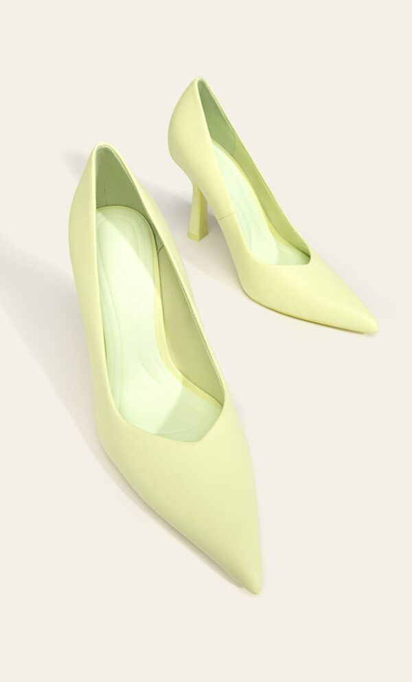 STRADIVARIUS LIME STILETTO COURT SHOES