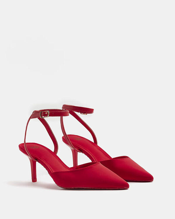 RIVER ISLAND RED POINTED COURT SHOES