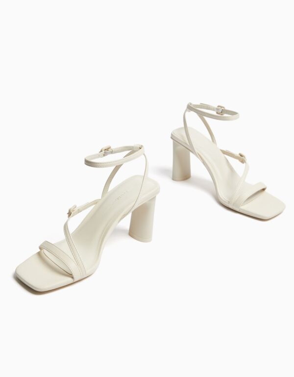 Bershka Strappy Buckle Detail Block Heel Sandals